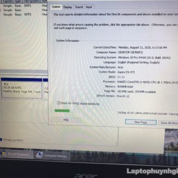 Laptop Acer E5 573 I3 4005u 4g 500g Lcd 15 Laptopcubinhduong.vn 4