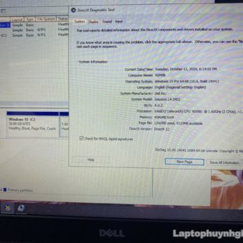 Dell Inspiron 3452 - N3050/Ram 4G/SSD 128G/HD/Pin 3h/14" 34 Dell N3452 N3050 4g Ssd 128g Lcd 14 Laptopcubinhduong.vn