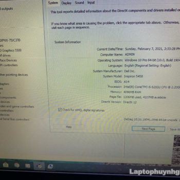 Dell Inspiron 5458 - I5 5200u/Ram 4G/HDD 500G/HD 5500/14" 35 Dell N5458 I5 5200u 4g Hdd 500g Lcd 14 Laptophuynhgia.com