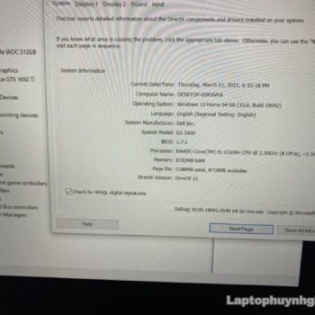 Dell G3 3500 I5 10300H 8G Nvme 512G Nvidia GTX1650TI Laptophuynhgia 1 - Laptop Cũ Bình Dương Huỳnh Gia
